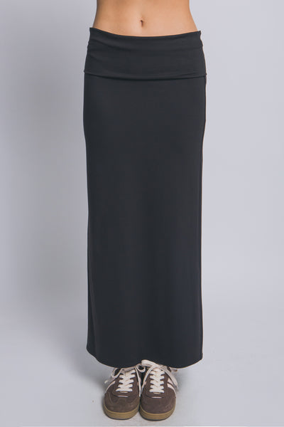 Maxi Skirt W/ Foldover Waist 7358 - Craze Fashion