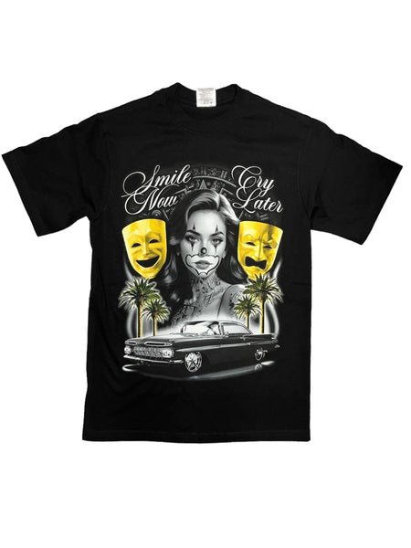 THE BONEZ Smile now cry later Tシャツ Smile Now Cry Later Rose Money Tee - Craze Fashion