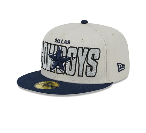 Dallas Cowboys NFL 23 Draft 59FIFTY Stone/Navy Fitted New