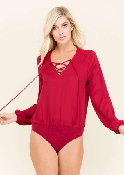 Citrine Criss-Cross Bodysuit main image 0