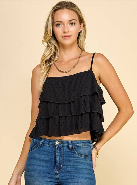 Ruffle Tiers Cami Top 49656 ( FINAL SALE ) - Craze Fashion