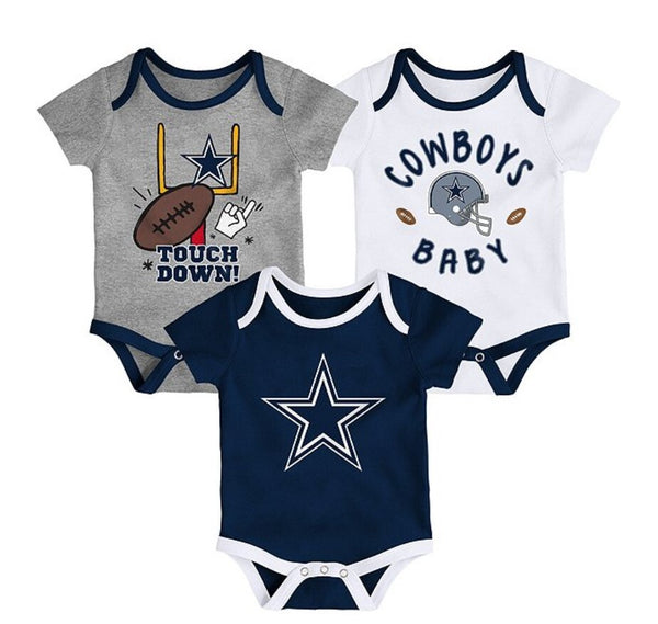 Nfl Dallas Cowboys Baby Girls' 3pk Onesies - 12m : Target