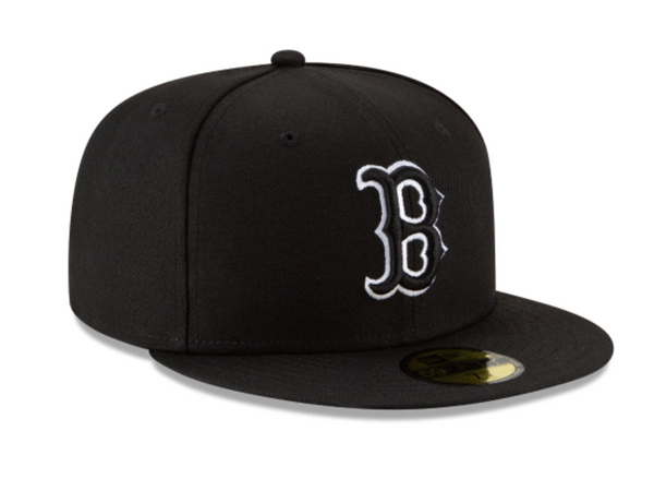 Boston Red Sox New Era 59fifty Basic Black Outline Fitted Hat
