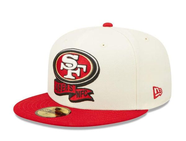 San Francisco 49ers New Era 2023 Sideline Historic 59FIFTY Fitted Hat -  Cream/Scarlet