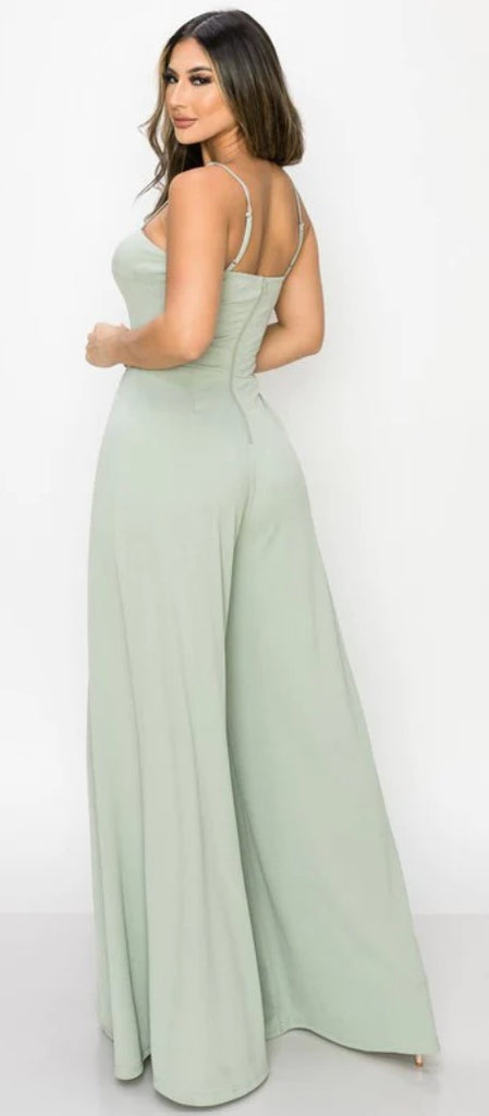 Wide Leg Pleated Jumpsuit 10340 ( FINAL SALE )
