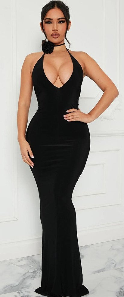 V Cut Formal Dress 1372