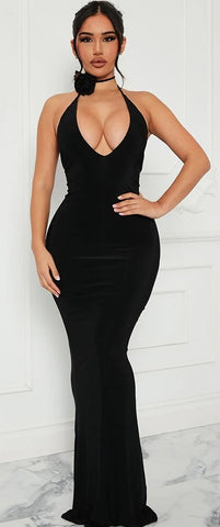 V Cut Formal Dress 1372