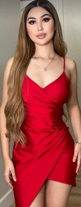 Asymmetrical Satin Dress 1399