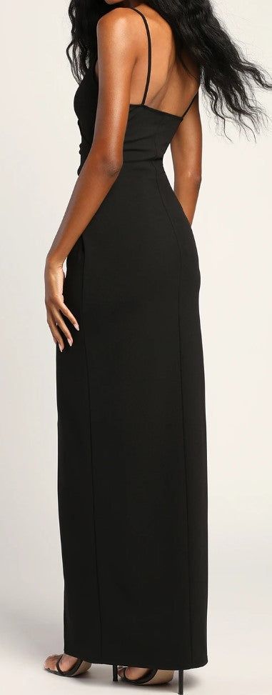 Formal Satin Dress w/ Side Slit Cristina 1477R