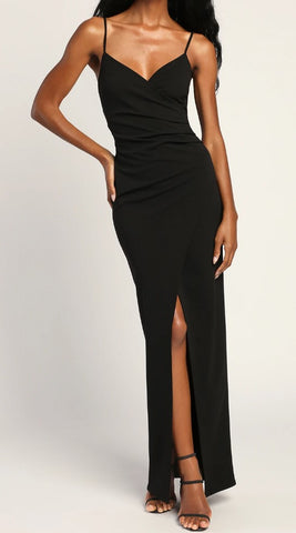 Formal Satin Dress w/ Side Slit Cristina 1477R