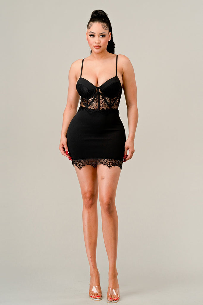 Lace Mini Dress 7044