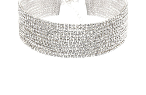 12 Line Rhinestone Choker