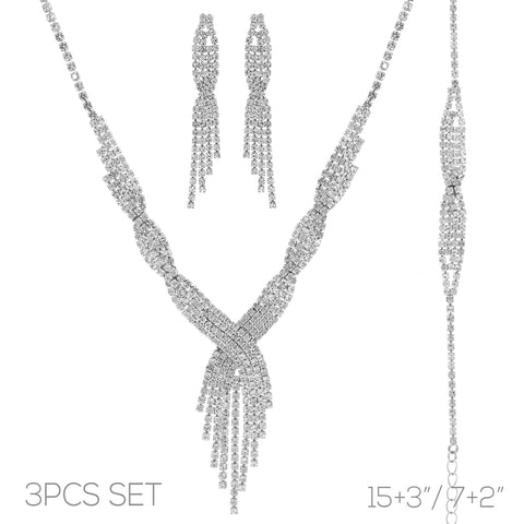 Silver Wavy 3pc Jewelry Set