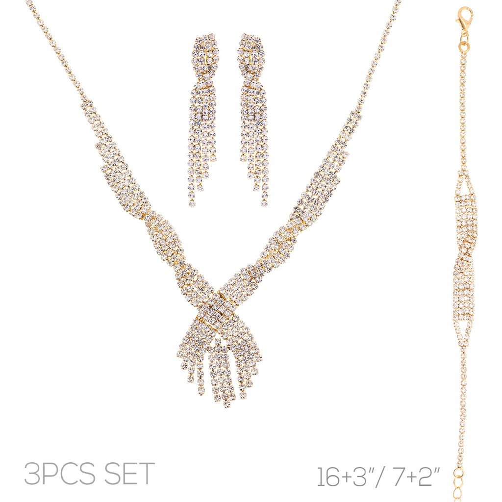 Gold Twisted 3pc Jewelry Set