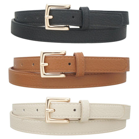 Pebble Rectangle Skinny Belt
