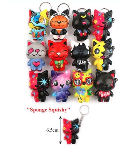Cat Sponge Squishy Keychain