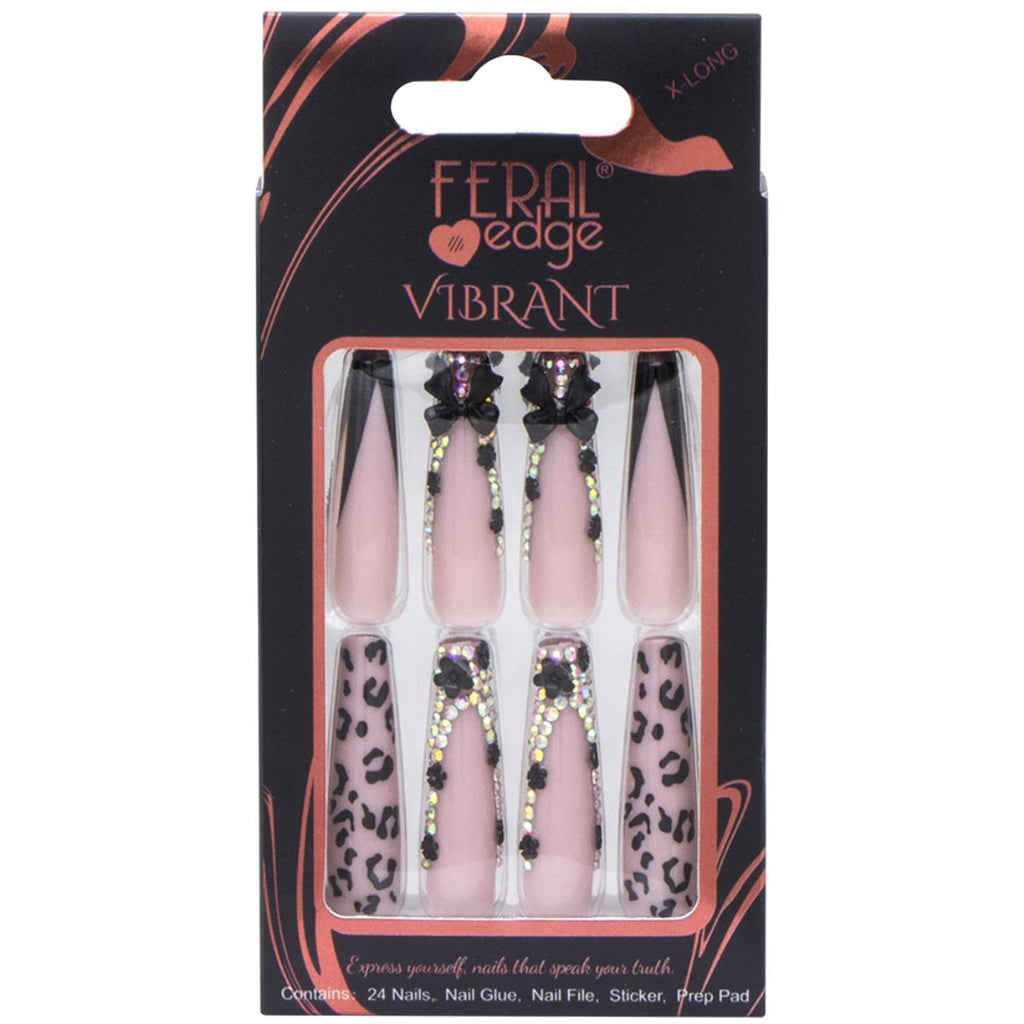Feral Edge Nail Press Ons Cheetah French Tip