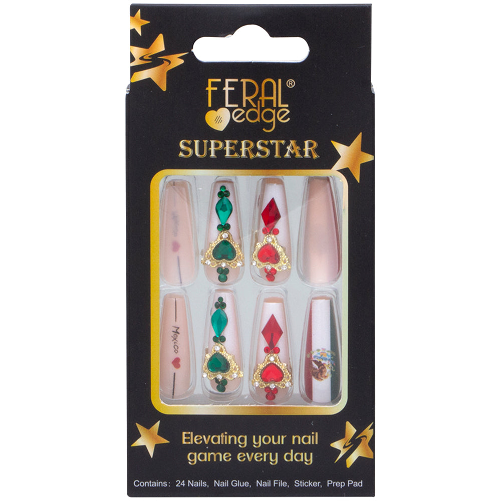 Feral Edge Mexico Design Nail Press Ons