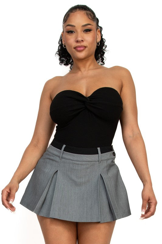 Twisted Front Tie Tube Top 03819