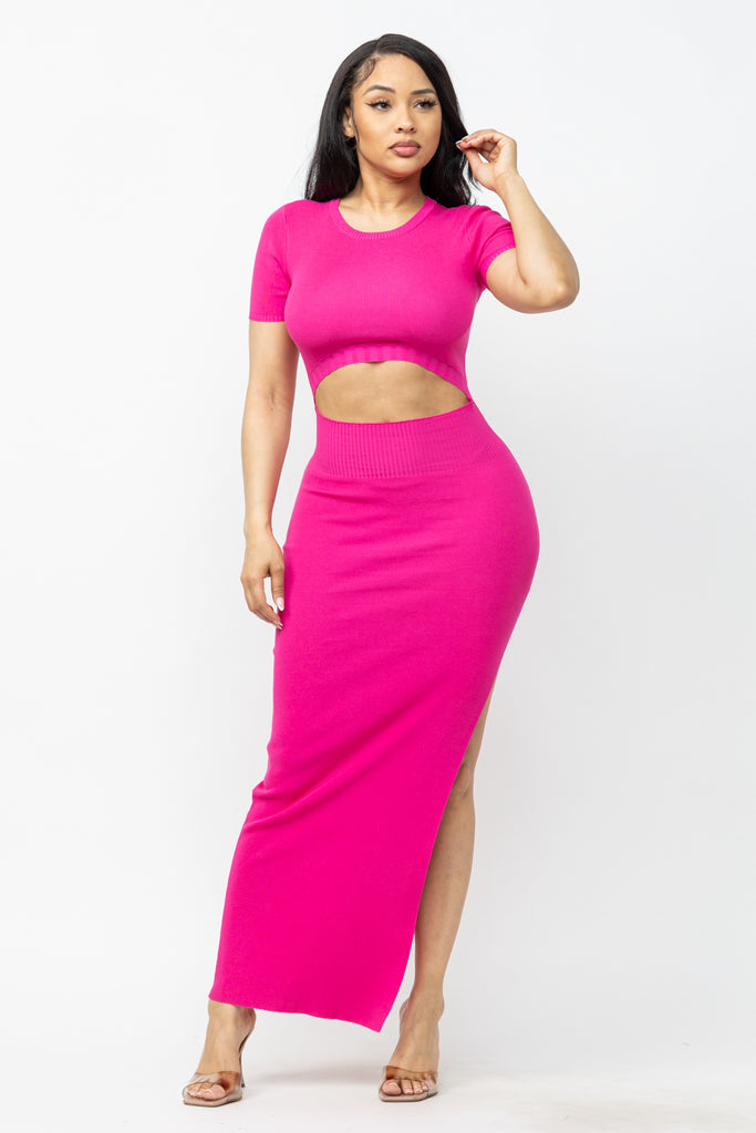 Cut Out Waist Maxi Dress 23262