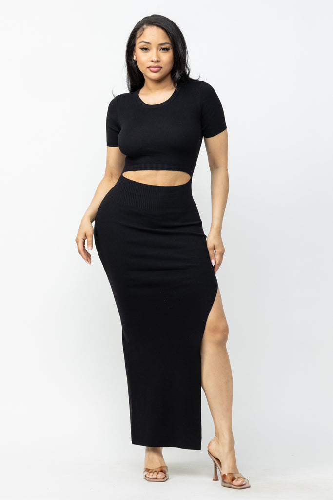 Cut Out Waist Maxi Dress 23262