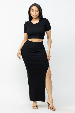 Cut Out Waist Maxi Dress 23262