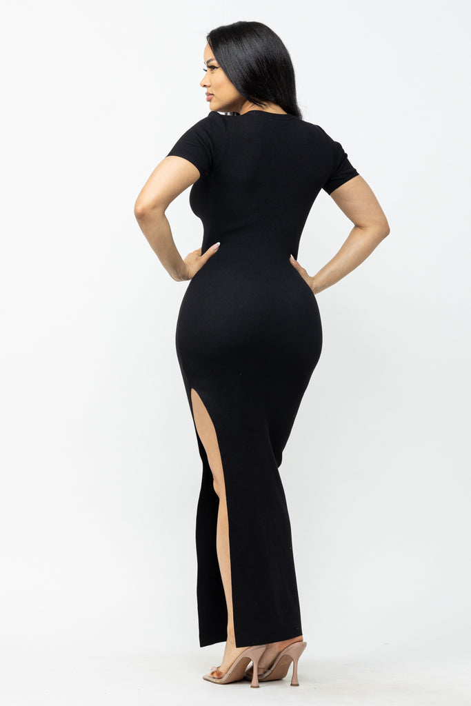 Cut Out Waist Maxi Dress 23262