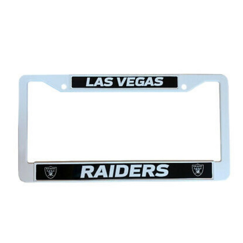 LV Raiders White Plastic License Frame