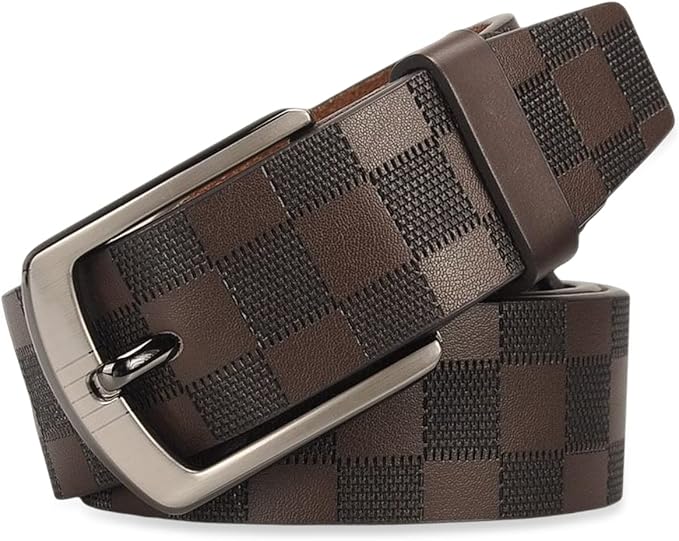 Men's Fashion Checker Belt