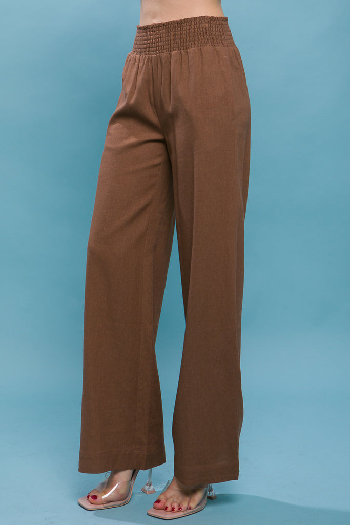 Woven Solid Pants Love Tree 6811