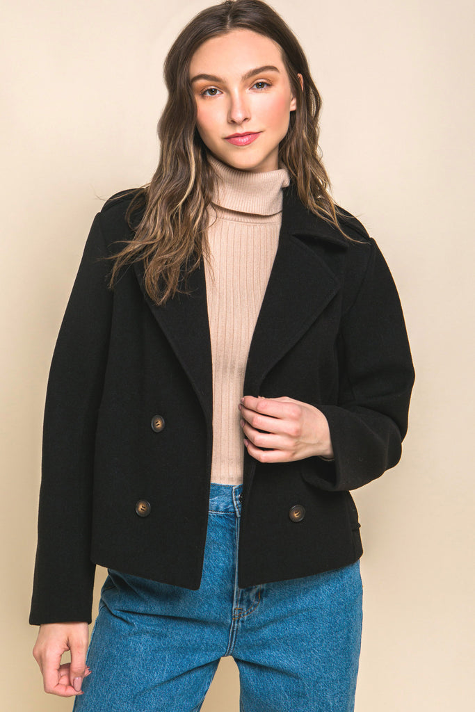 Wool Blend Coat Love Tree 80171