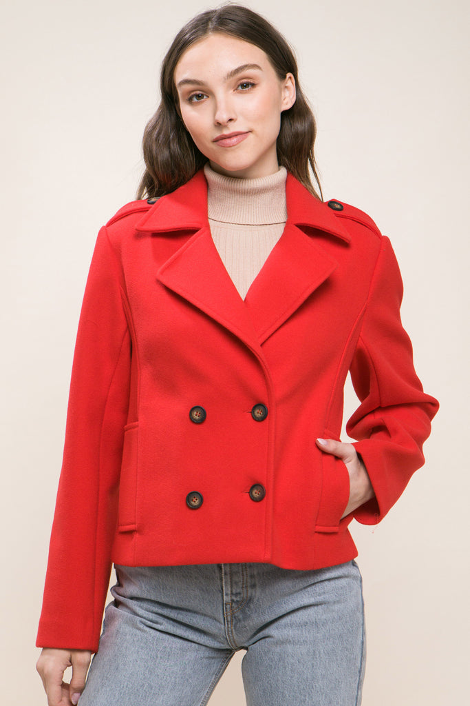 Wool Blend Coat Love Tree 80171