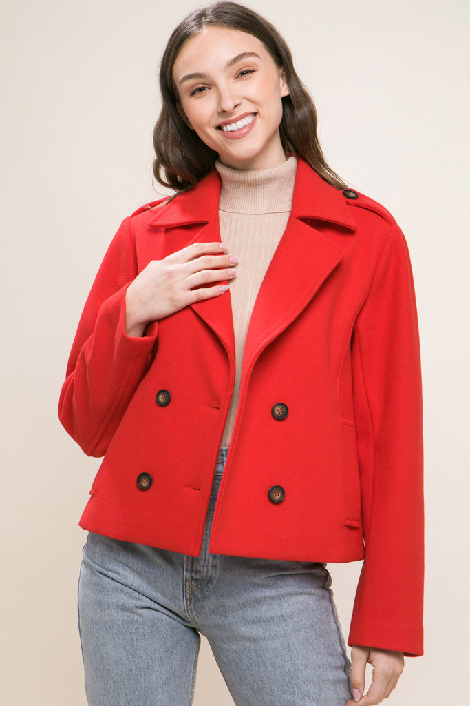Wool Blend Coat Love Tree 80171
