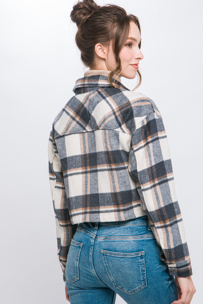 Plaid Button Down Jacket 80114