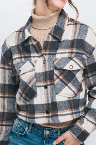 Plaid Button Down Jacket 80114