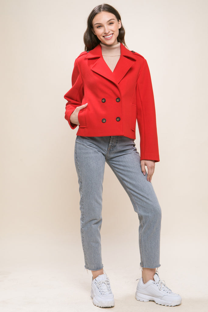 Wool Blend Coat Love Tree 80171