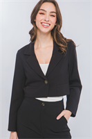 Single Button Cropped Blazer 80217
