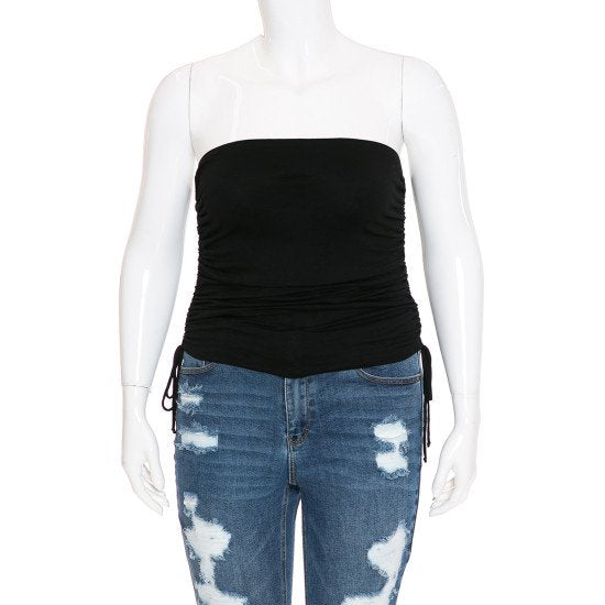 Ruched Side Tube Top Plus Ambiance 73281