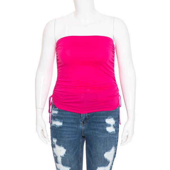 Ruched Side Tube Top Plus Ambiance 73281