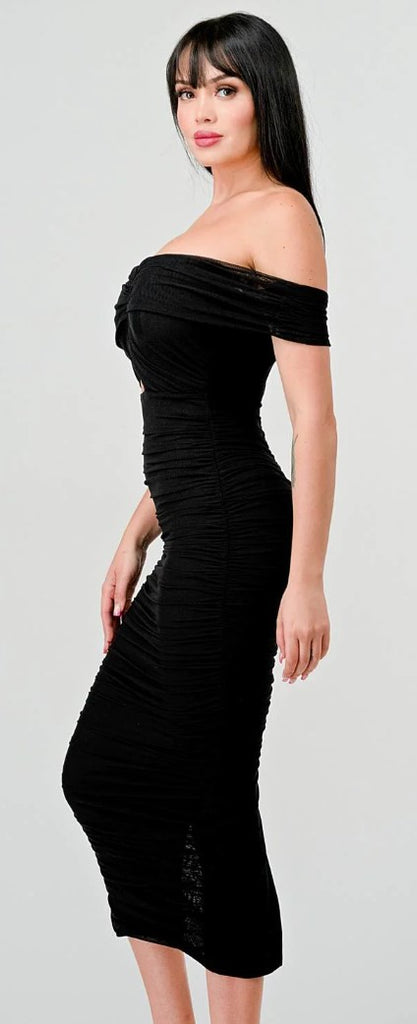 Off Shoulder V Dress 73634