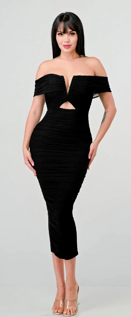 Off Shoulder V Dress 73634