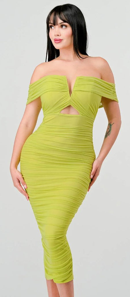 Off Shoulder V Dress 73634