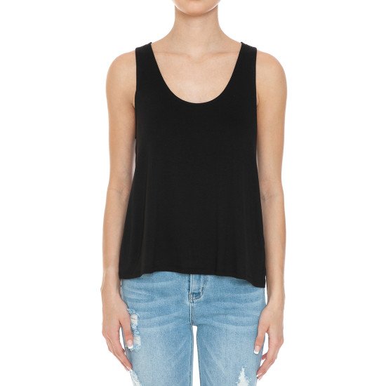 Scoop Neck Twisted Back Tank Top 74152