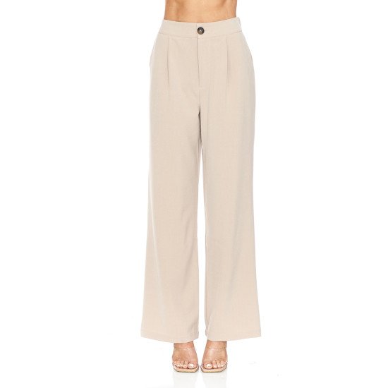 Gabardine Wide Leg Pleated Pants Ambiance 74942
