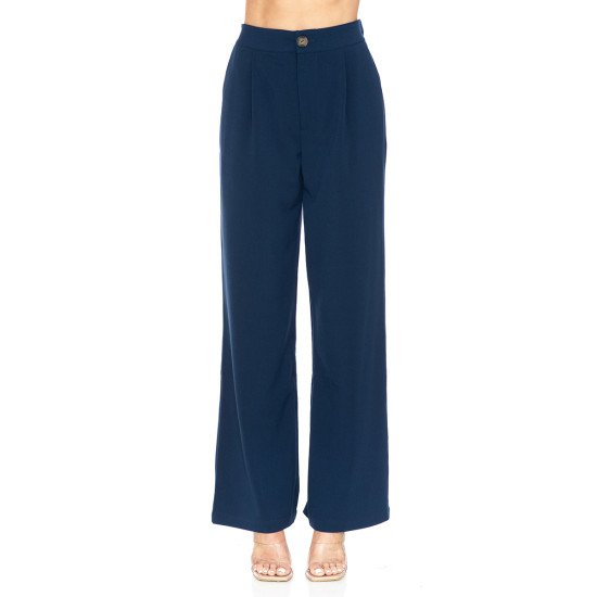 Gabardine Wide Leg Pleated Pants Ambiance 74942