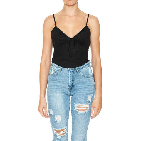 Linen V-Neck Cami Top 74994