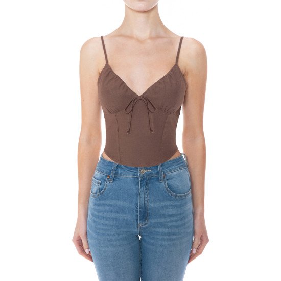 Linen V-Neck Cami Top 74994