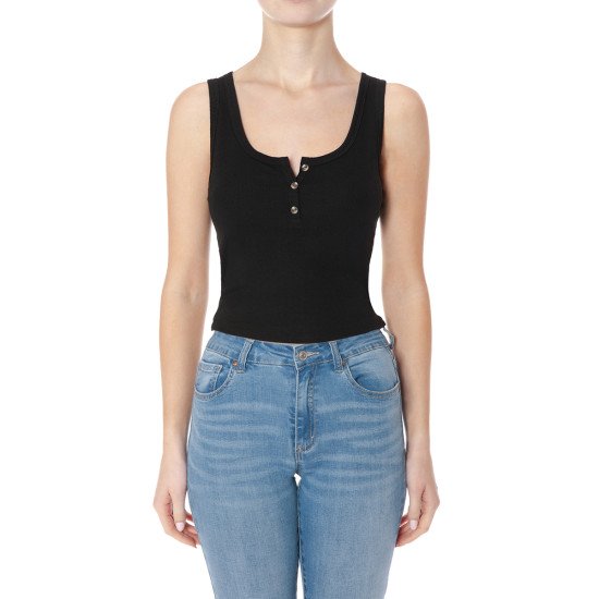 Scoop Neck Henley Top 75879