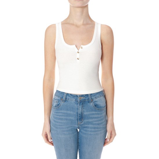 Scoop Neck Henley Top 75879