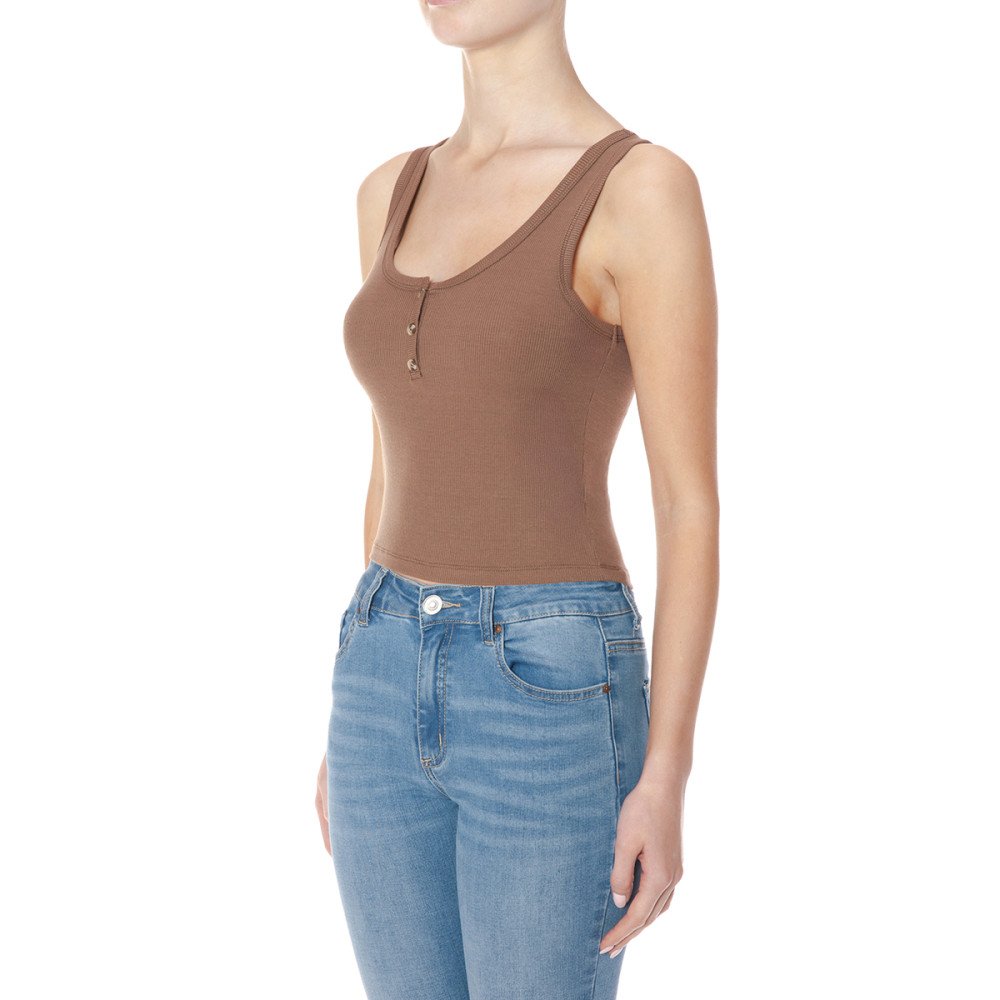 Scoop Neck Henley Top 75879